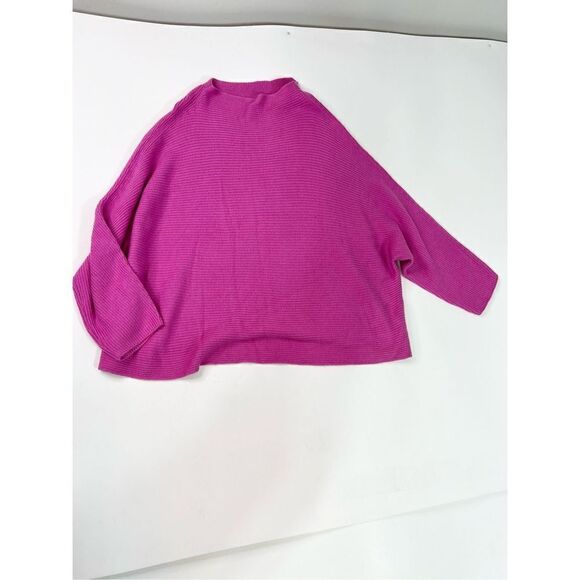 Leith Wool Blend Knitted Sweater Womens 4X Pink Mock Neck Long Sleeve - Picture 1 of 11